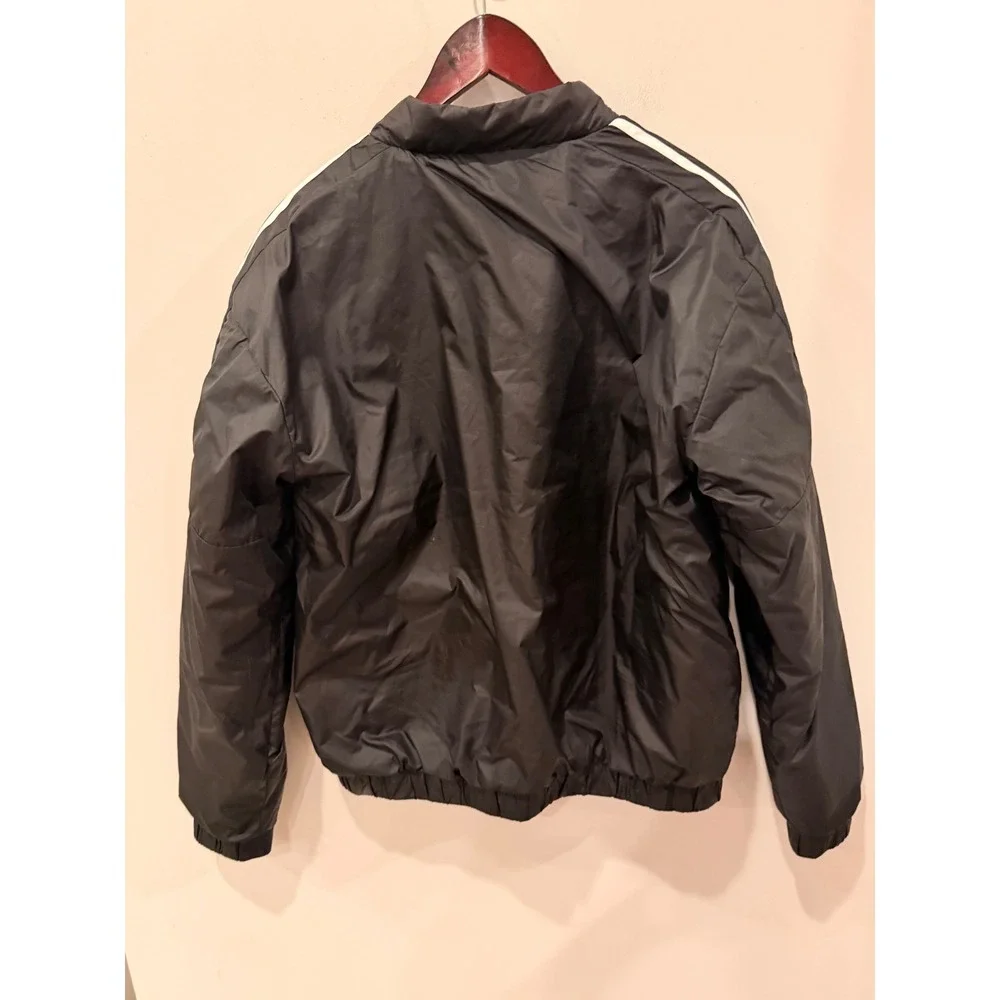 Adidas Essentials Insulated Bomber Jacket Black GH4577 Mens Medium 3-Stripe